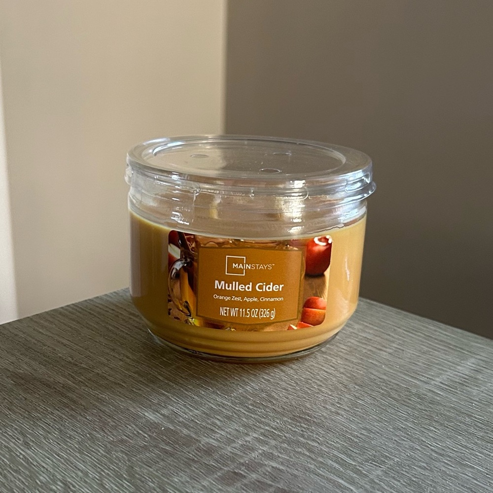 NEW … MAINSTAYS “Mulled Cider” 3 Wick Candle